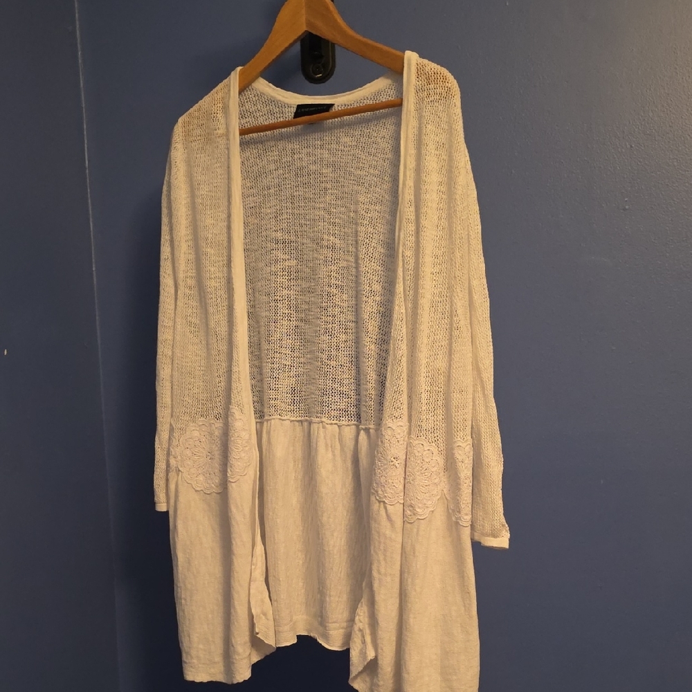 Lane Bryant White Knit Sweater